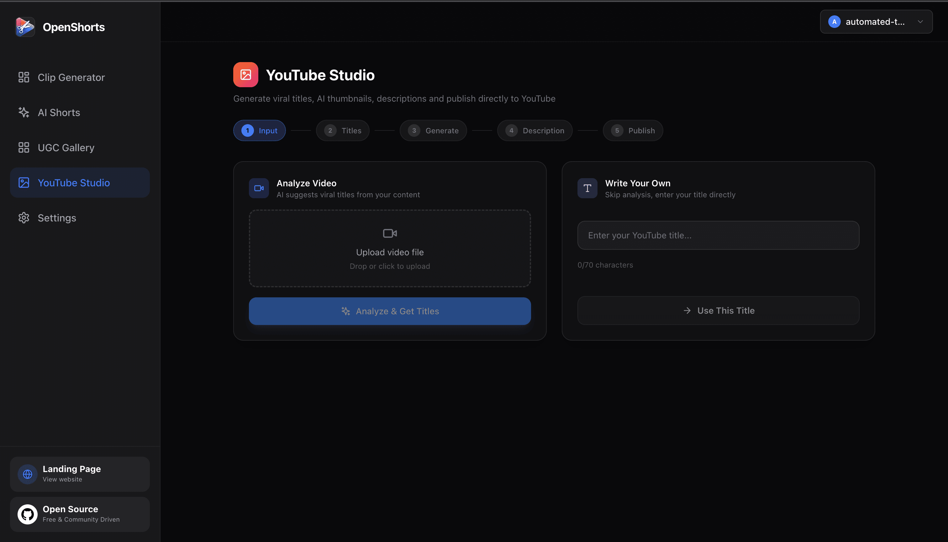 OpenShorts — AI Shorts & Video Generator